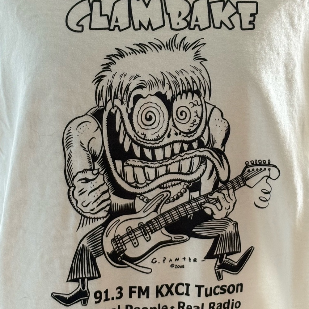 RARE Gary Panter T-shirt Punk Comix Radio Al Perry's Clambake 91.3 KXCI Tuscon